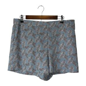 Loft Shorts Printed Floral Elastic Comfy Blue Pink Casual Modern Size Large